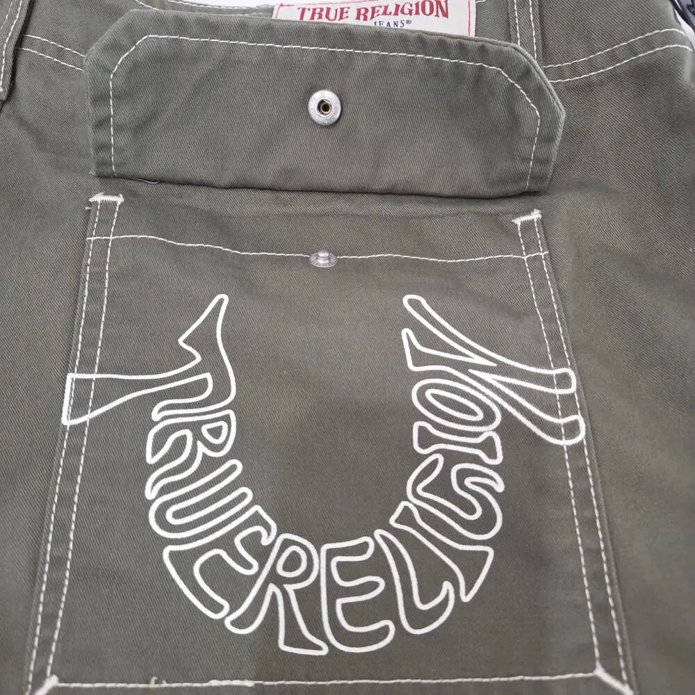 Men's NWT True Religion Baggy Cargo Pants, Size 36